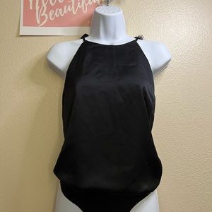 NWT-Abercrombie and Fitch-Small Black Lace Camisole Halter Style Bodysuit